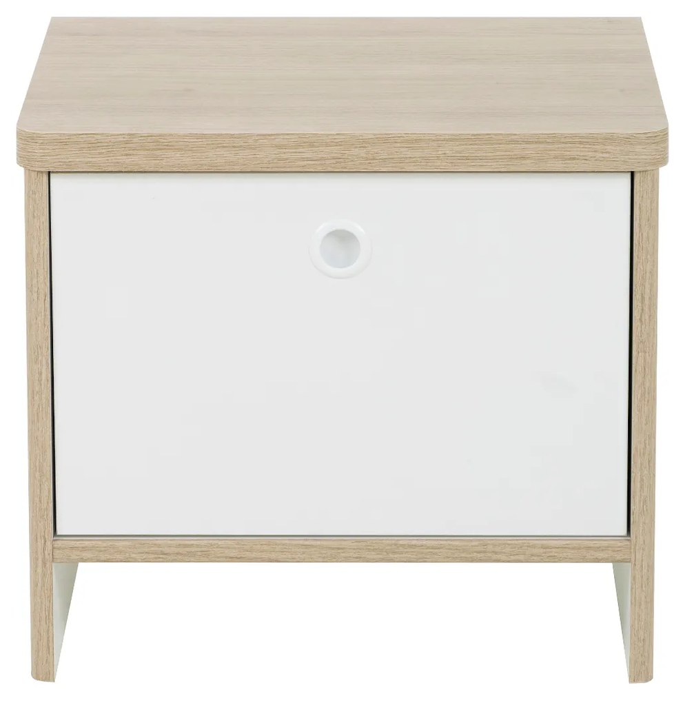 Insi Matis κομοδίνο με μια πόρτα 42x36x37εκ. Natural Chestnut / Λευκό  0191.GM78