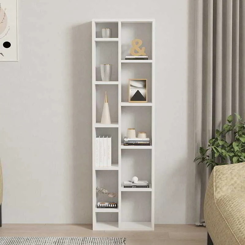 Βιβλιοθήκη Minicu pakoworld σε λευκή απόχρωση  44,4x19,6x150εκ