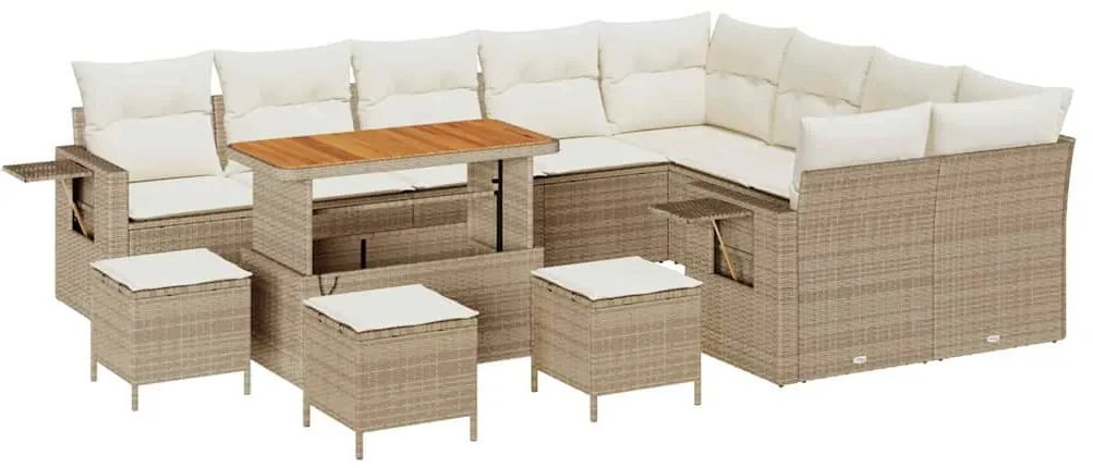 vidaXL Σετ Καναπέ Κήπου 13 pcs μπεζ και κρεμ 110 x 55 x 71 εκ
