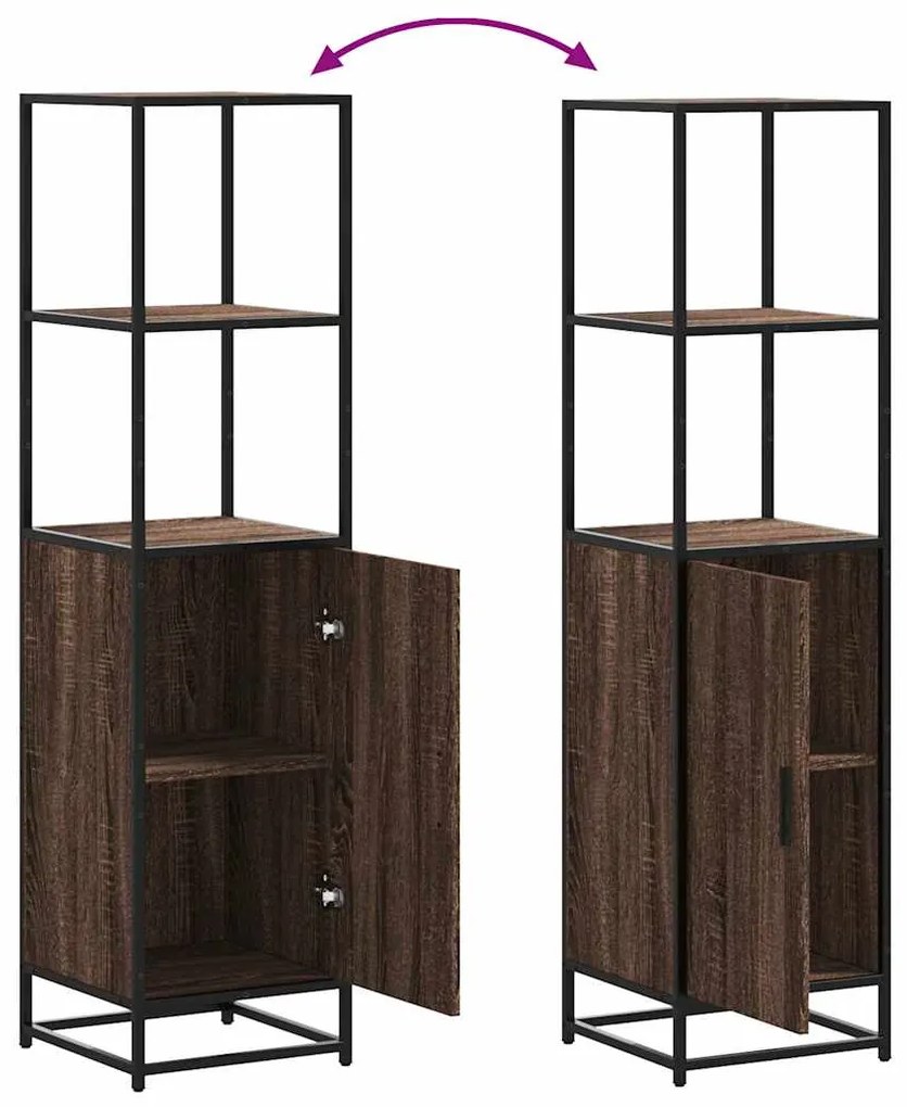 Highboard καφέ δρυς Κατασκευασμένο ξύλο και μέταλλο - καφέ δρυς
