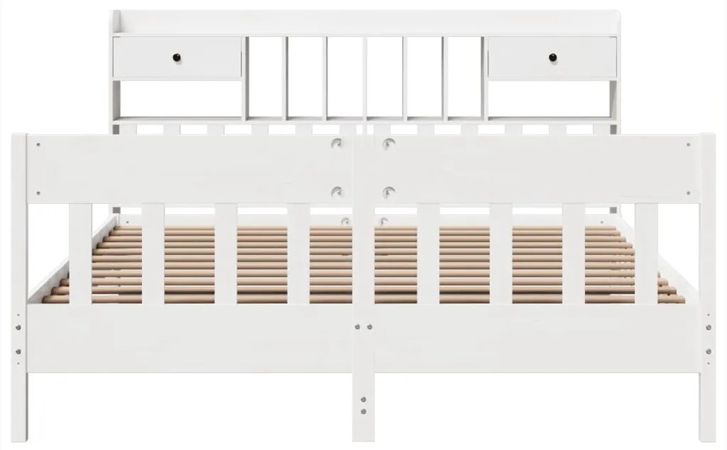 vidaXL Σκελετός Κρεβ. Χωρίς Στρώμα Λευκό 180x200 εκ Μασίφ Πεύκο
