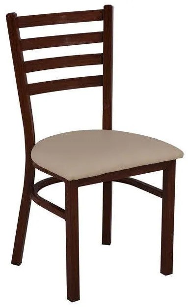 Καρέκλα Ε5163,1 43x46x85cm Beige-Walnut Σετ 4τμχ Μέταλλο,Τεχνόδερμα