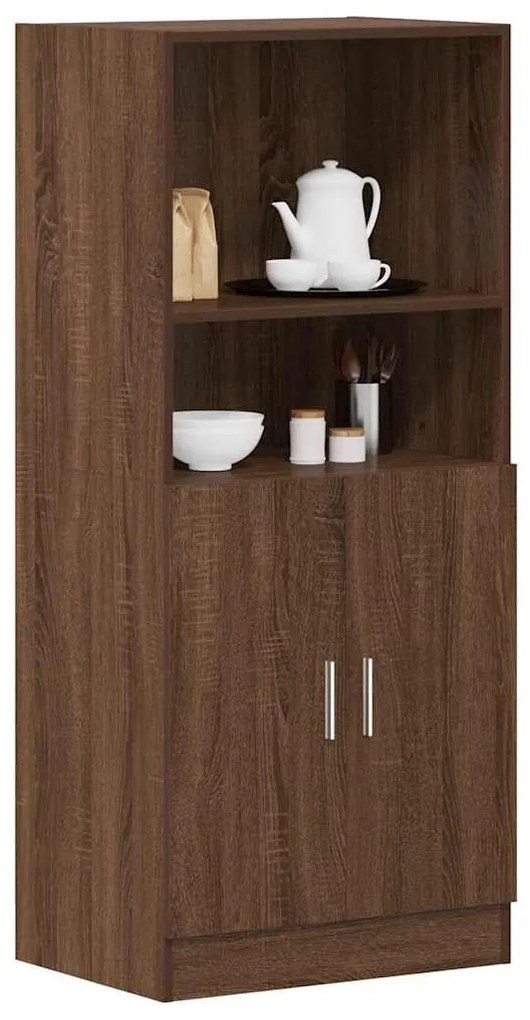 Ντουλάπι Κουζίνας Καφέ δρυς 57x41,5x131,5 εκ. Επεξεργ. Ξύλο - Καφέ