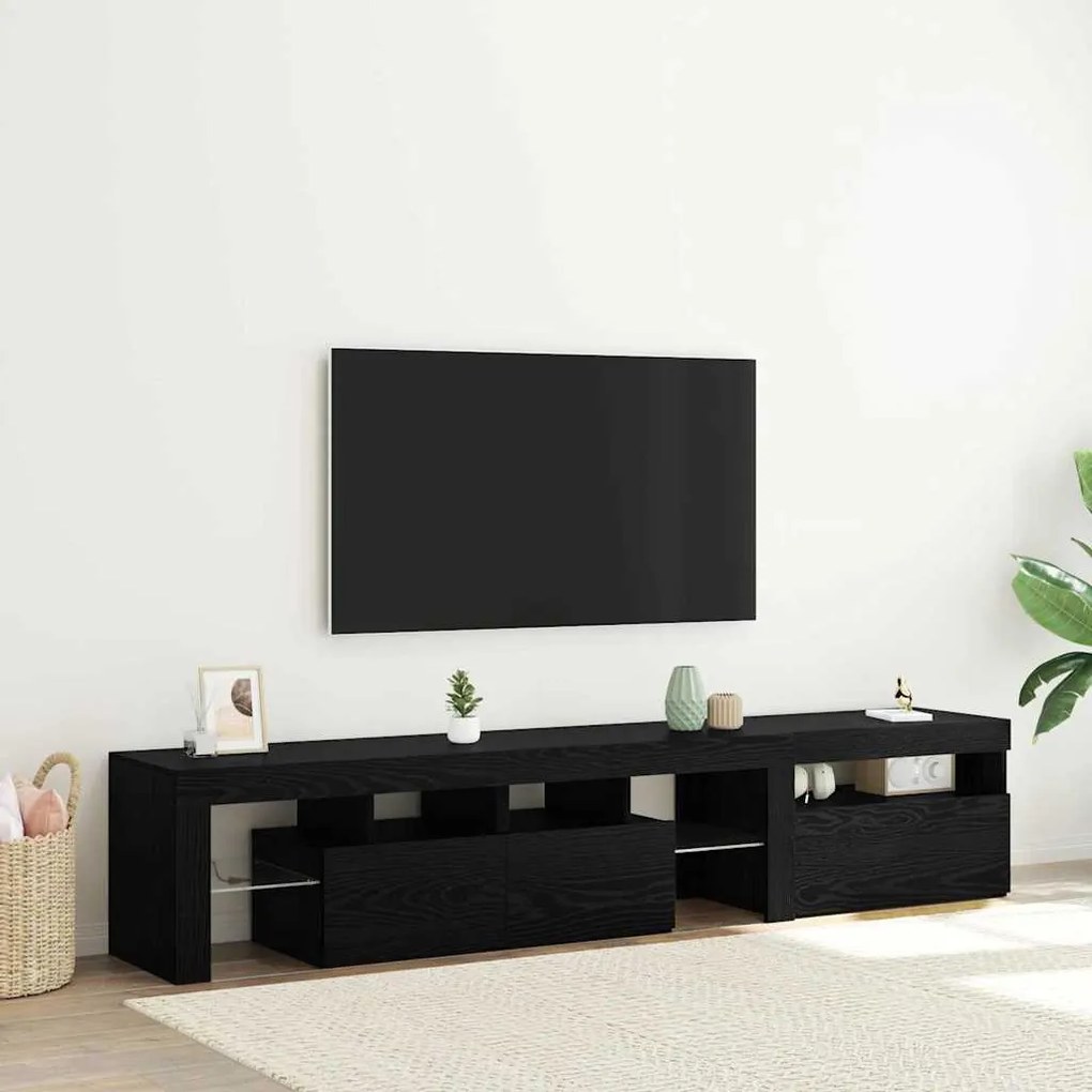 vidaXL Ντουλάπι TV 2 pcs Μαύρη Οξυά 260 x 37 x 40 εκ