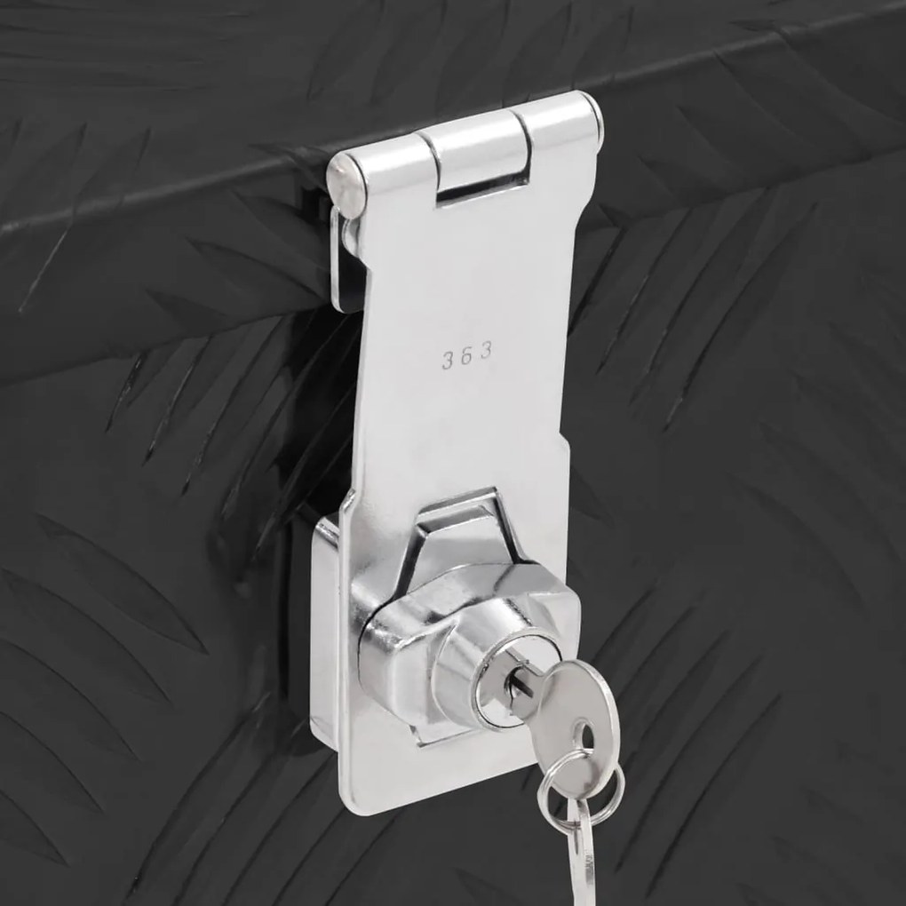 vidaXL Κουτί Αποθήκευσης Μαύρο 50 x 15 x 20,5 εκ. από Αλουμίνιο