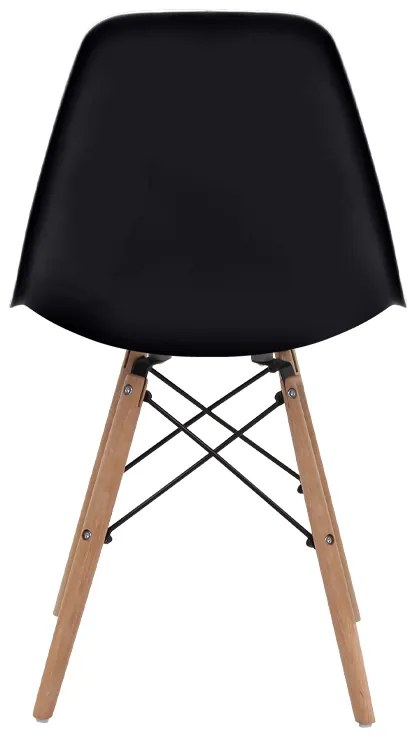 Καρέκλα τραπεζαρίας Nova Megapap PP μαύρο - ξύλινο φυσικό πόδι 46x51x80εκ.