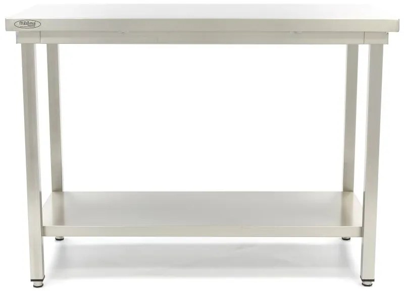 Stainless Steel Table - 60 x 60 cm - Adjustable Height - with Storage Shelf