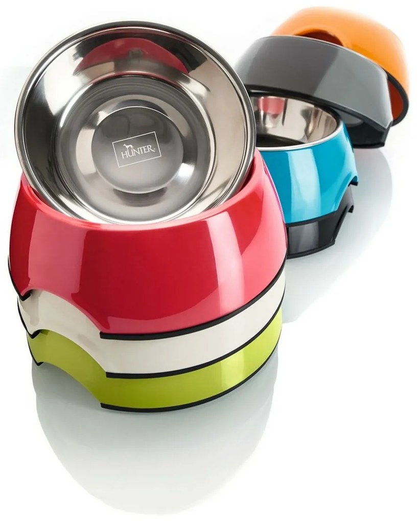 Ταΐστρα σκύλων Hunter μελαμίνη Ανοξείδωτο ατσάλι Μαύρο 160 ml (14,5 x 14,5 x 7 cm)