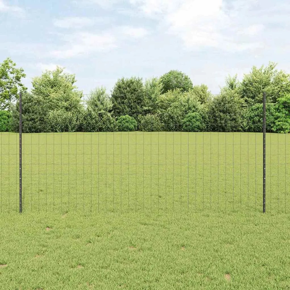 vidaXL Φράχτης με Στήλες. Γκρι 1.2 x 25 m Ατσάλι