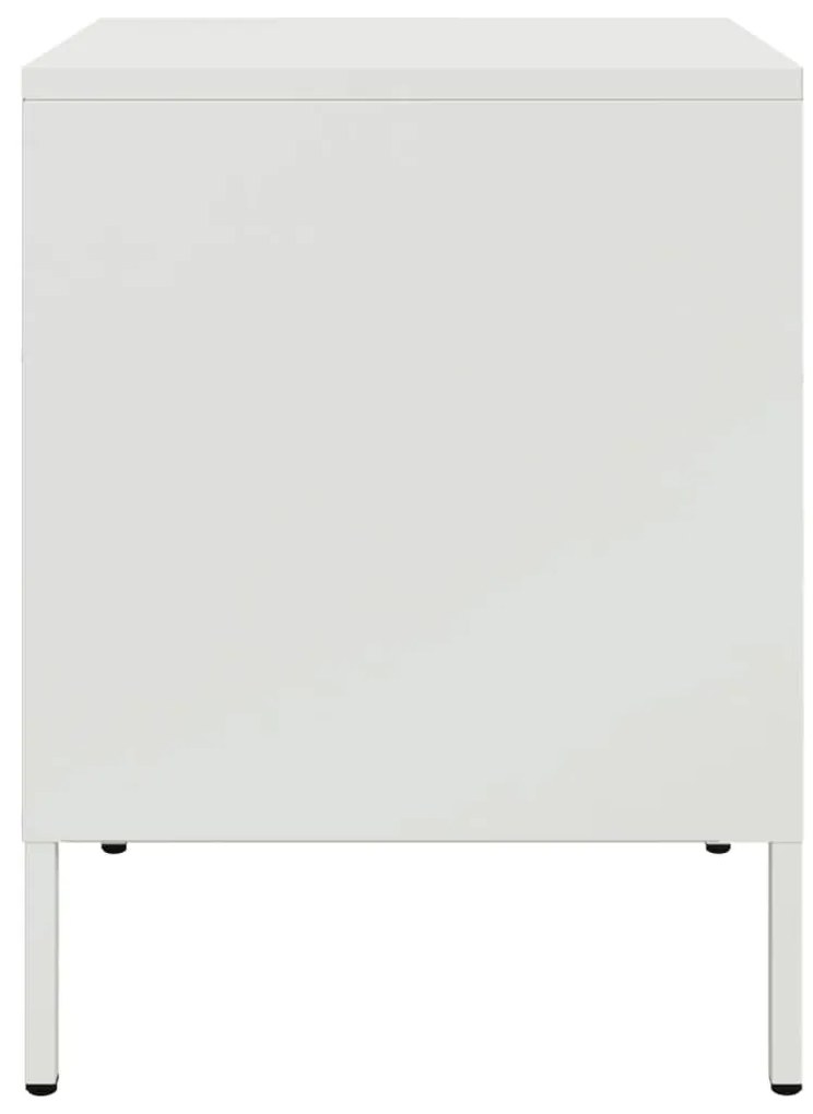 Κομοδίνα 2 τεμ. Λευκές 36x39x50,5 εκ. Χάλυβα 843065