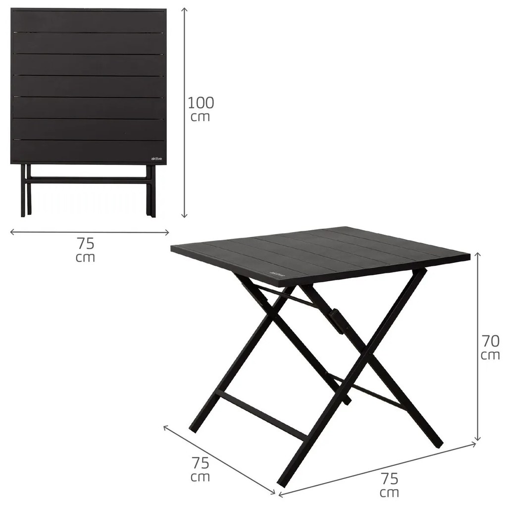 Σετ Τραπέζι με 2 Καρέκλες Aktive 75 x 70 x 75 cm (3 Τεμάχια)