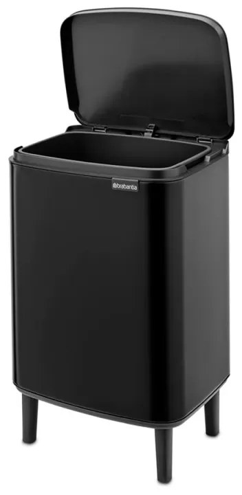 Κάδος απορριμμάτων Brabantia Bo Small Hi 12L, Ομαλό και αθόρυβο άνοιγμα, Csúszásgátló talp, Μαύρο
