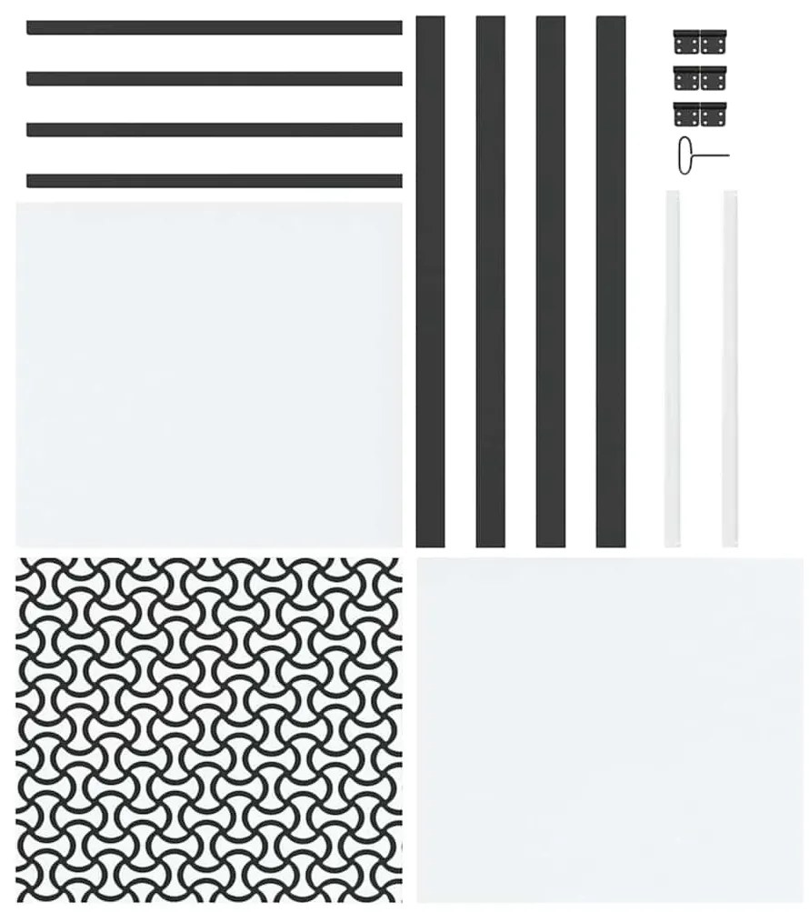 vidaXL Γυάλινη πόρτα Μαύρο 76 x 3.5 x 201.5 εκ Αλουμίνιο