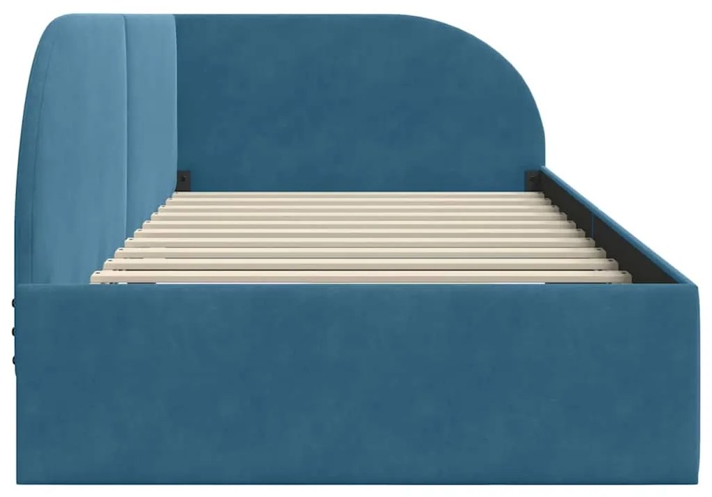vidaXL Κρεβάτι Γωνίας με κεφαλάρι Μπλε 80 εκ x 200 εκ Βελούδο