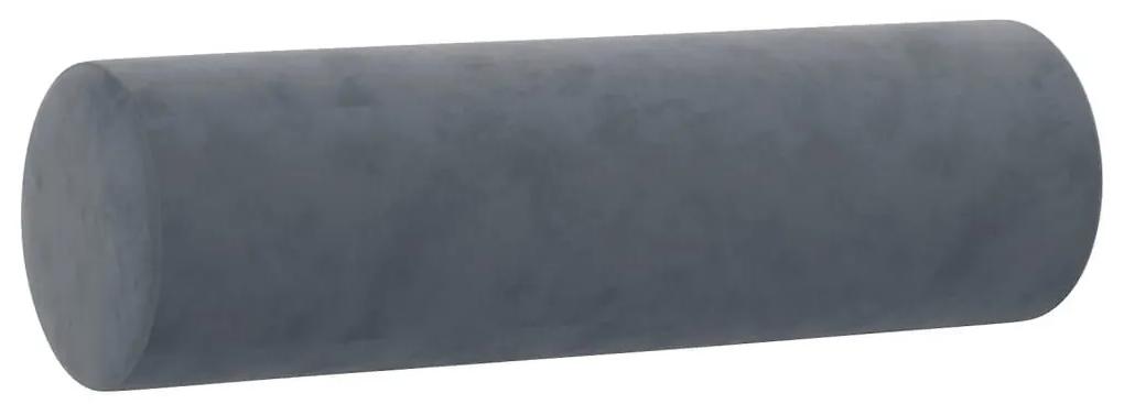 Καναπές Διθέσιος Σκούρο Γκρι 120 εκ. Βελούδινος με Μαξιλάρια - Γκρι