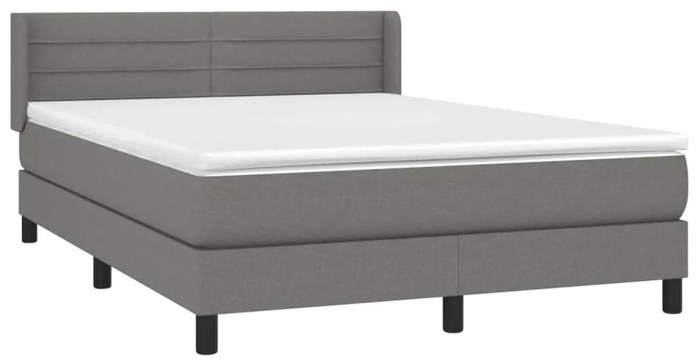 ΚΡΕΒΑΤΙ BOXSPRING ΜΕ ΣΤΡΩΜΑ ΣΚΟΥΡΟ ΓΚΡΙ 140X190 ΕΚ. ΥΦΑΣΜΑΤΙΝΟ 3129786