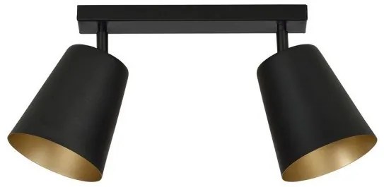 Σποτ Φωτιστικό Οροφής 2xE27 Ατσάλι PRISM Made in Poland Emibig-406/2-Μαύρο-Χρυσό 406/2