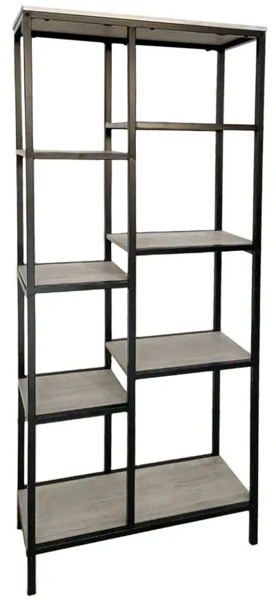 Βιβλιοθήκη File 28-0196 70x30xΗ178cm Sonoma - Black Melamine, Metal