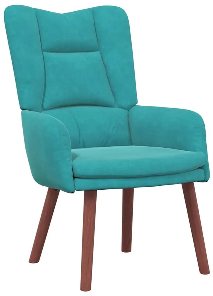vidaXL Χαλαρωτική Πολυθρόνα Τιρκουάζ 63 x 67 x 94 εκ. Βελούδο