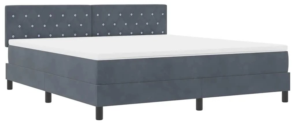 vidaXL Κρεβάτι με ελατήρια Σκούρο γκρι 180 x 200 cm Βελούδο