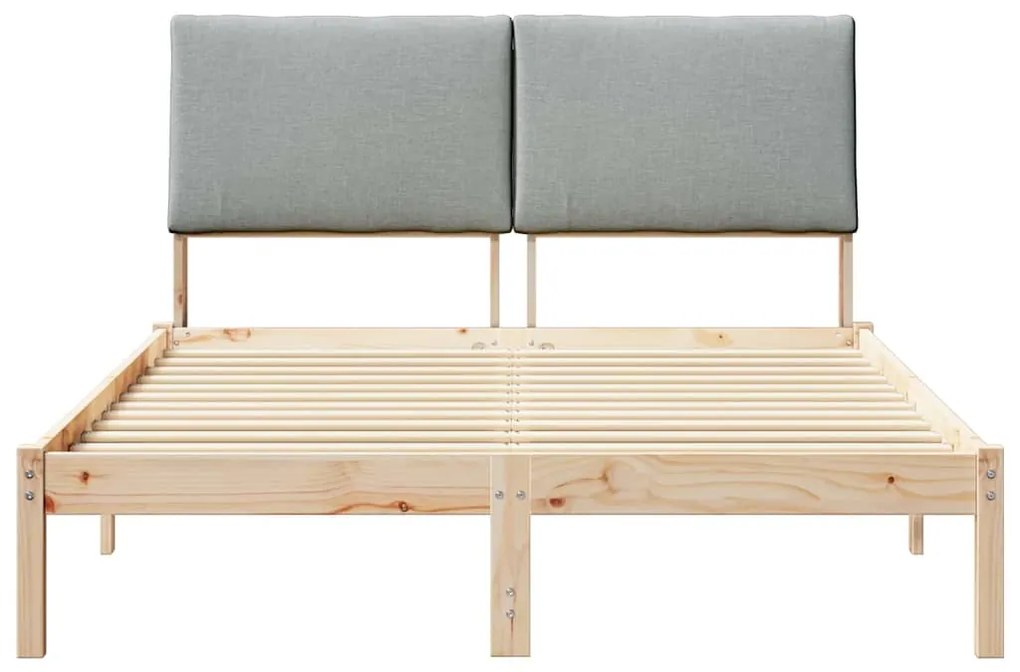 vidaXL Σκελετός Κρεβατιού Καφέ και ανοιχτό γκρι 140 x 200 cm