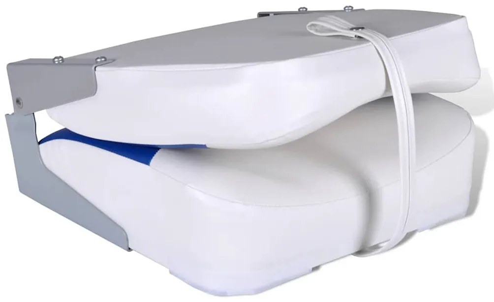 vidaXL Καθίσματα Σκάφους Αναδιπλούμενα 2 τεμ. Μπλε/Λευκό 41x36x48 εκ.