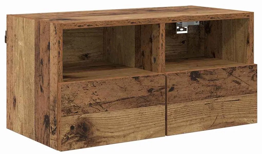 vidaXL Βάσεις τηλεόρασης Επιτοίχιο 2 pcs Παλιό Ξύλο 60 x 30 x 30 cm