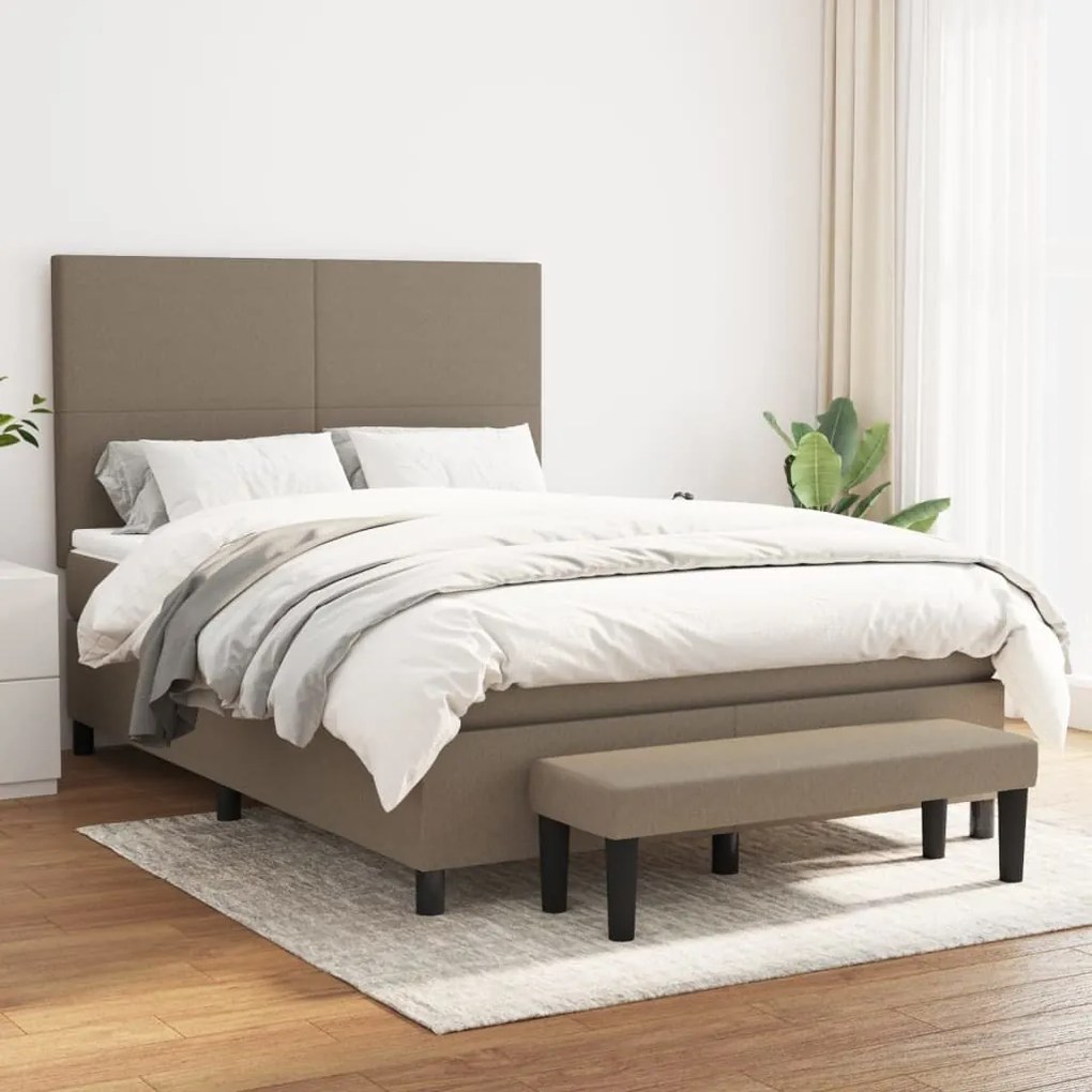 ΚΡΕΒΑΤΙ BOXSPRING ΜΕ ΣΤΡΩΜΑ TAUPE 140X200 ΕΚ. ΥΦΑΣΜΑΤΙΝΟ 3136441