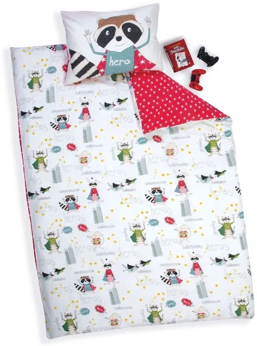 ΣΕΤ ΠΑΠΛΩΜΑΤΟΘΗΚΗ ΜΟΝΗ 160X240 SUPER ANIMALS - RED/WHITE 5205495500539