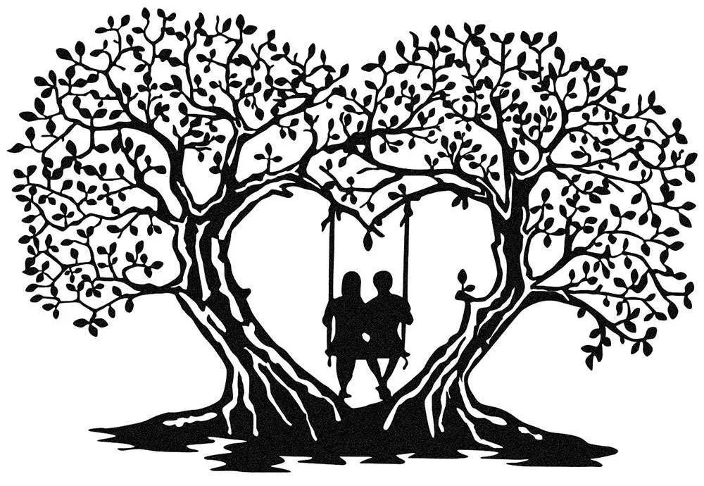 Διακοσμητικό Τοίχου Love 279ENZ1251 65x43cm Black Wallity Metal
