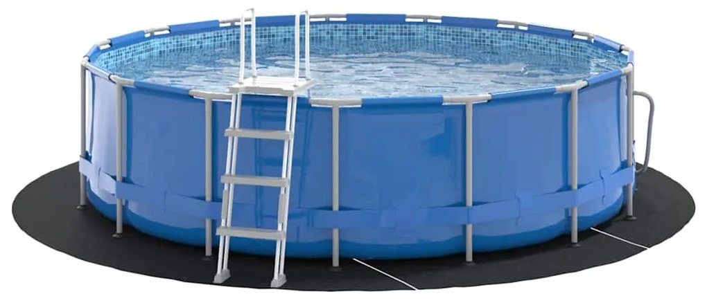 vidaXL Εδαφοκάλυψη Πισίνας Μαύρο Ø 366 εκ Μη Υφαμένο Ύφασμα