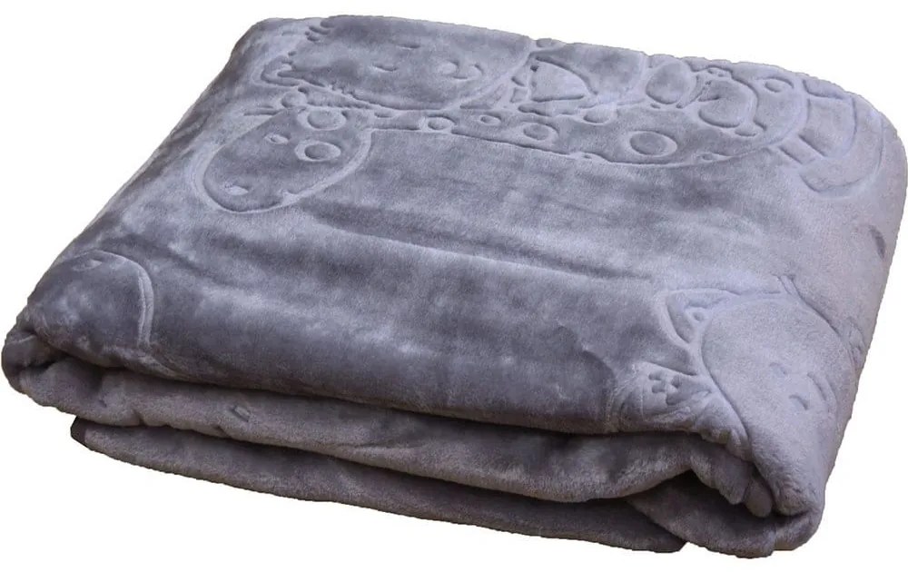 Κουβέρτα Βρεφική Βελουτέ Bear 3 Grey Anna Riska Αγκαλιάς 80x110cm Πολυέστερ