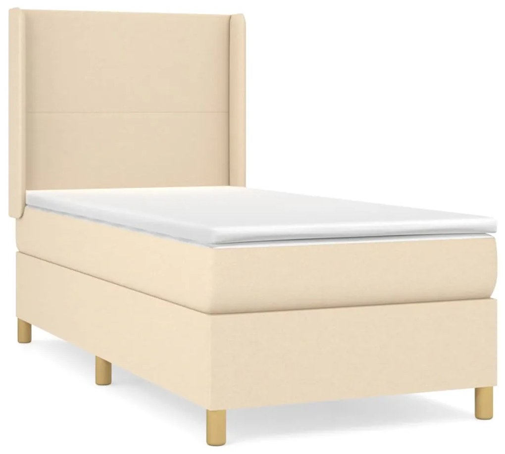 ΚΡΕΒΑΤΙ BOXSPRING ΜΕ ΣΤΡΩΜΑ ΚΡΕΜ 100 X 200 ΕΚ. ΥΦΑΣΜΑΤΙΝΟ 3131814