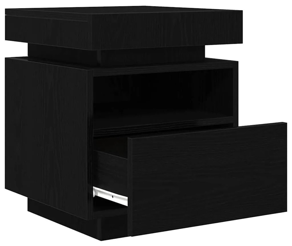 vidaXL Κομοδίνο Μαύρη δρυς 40 x 39 x 48.5 εκ. Επεξεργασμένο ξύλο