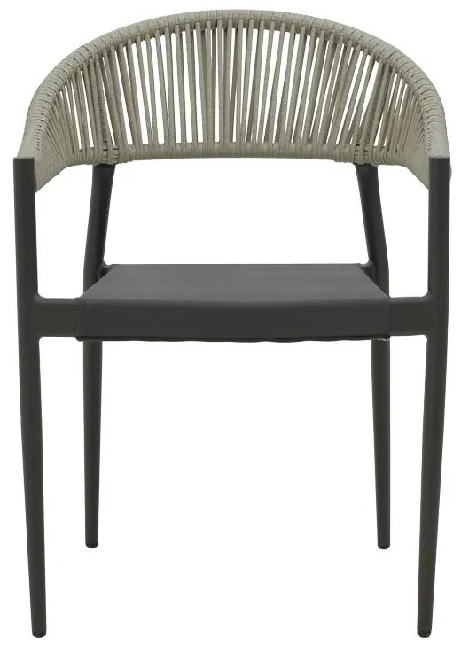 Καρέκλα - Πολυθρόνα αλουμινίου Elation στοιβαζόμενη ανθρακί σκελετός-textilene ανθρακί rattan 56x62x77 εκ. 56x52x76 εκ.