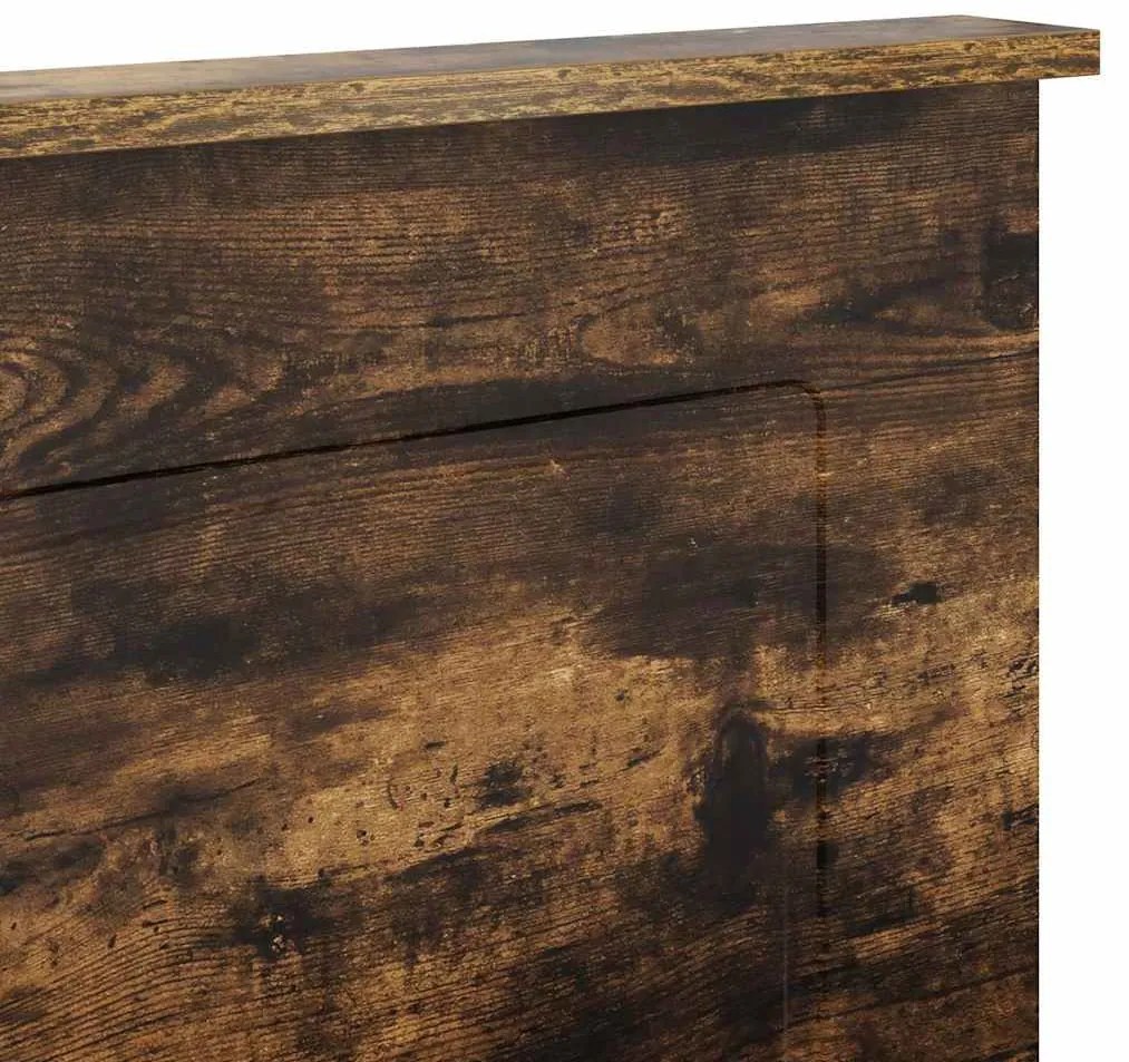 vidaXL Κεφαλάρι με κεφαλάρι Καπνιστό Δρύς 120 cm Επεξεργασμένο ξύλο