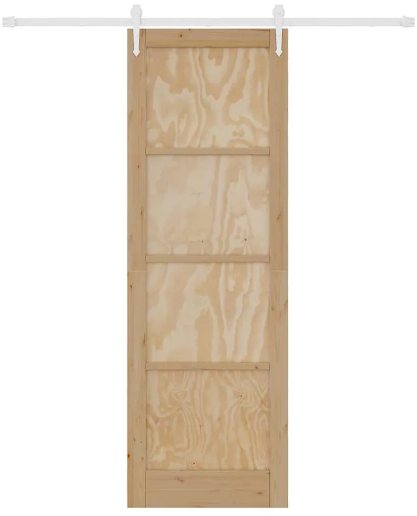 vidaXL Συρόμενη Πόρτα Φυσικό και λευκό 78 x 232 cm