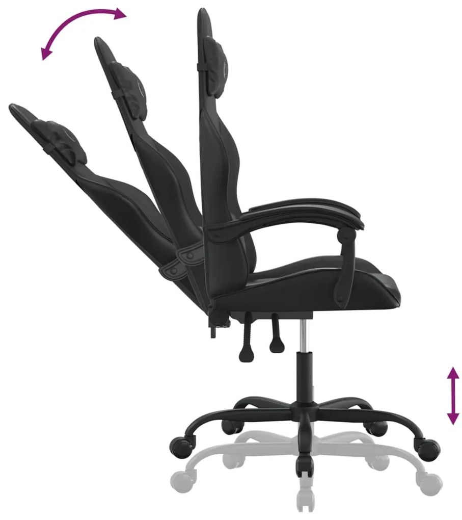 vidaXL Καρέκλα Gaming Μαύρη από Συνθετικό Δέρμα