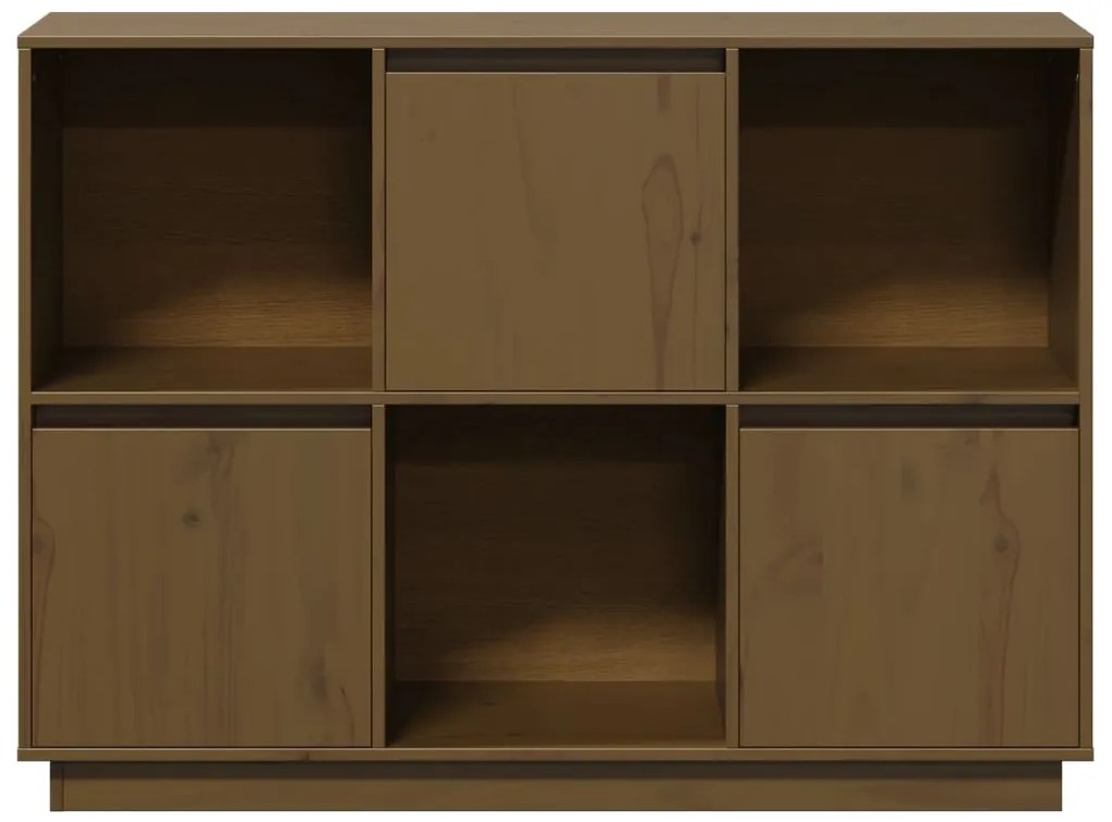 vidaXL Ντουλάπι Καφέ Μελί 110,5x35x80 εκ. από Μασίφ Ξύλο Πεύκου