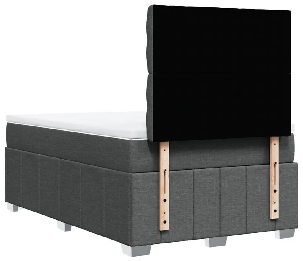 Κρεβάτι Boxspring με Στρώμα Σκούρο Γκρι 120x190 εκ Υφασμάτινο 3293915