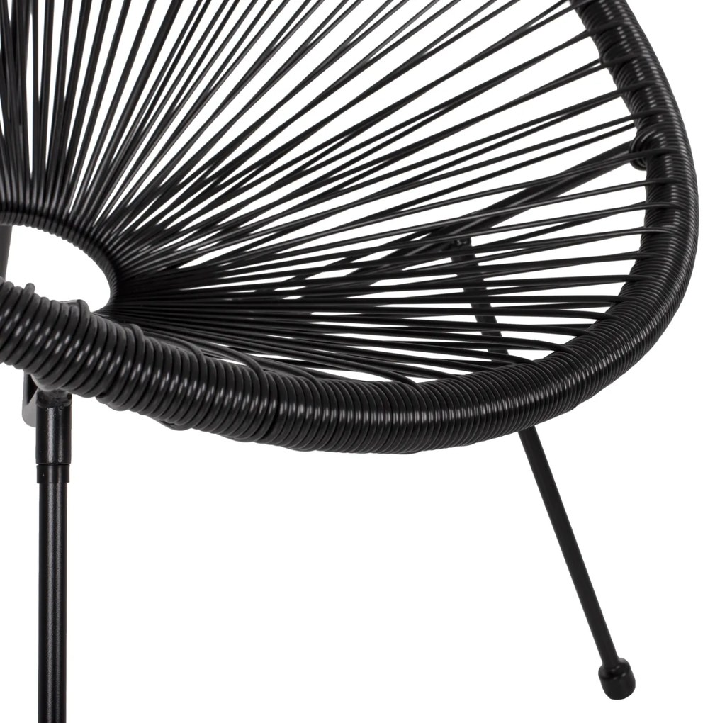 ΣΕΤ ΕΞΩΤΕΡΙΚΟΥ ΧΩΡΟΥ 3ΤΜΧ ACAPULCO HM21101 P.E.RATTAN-ΜΕΤΑΛΛΟ ΣΕ ΜΑΥΡΟ