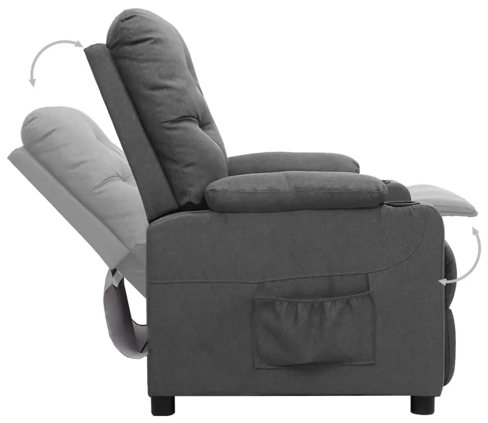 vidaXL Πολυθρόνα με Ανύψωση Ανοιχτό Γκρι Υφασμάτινη