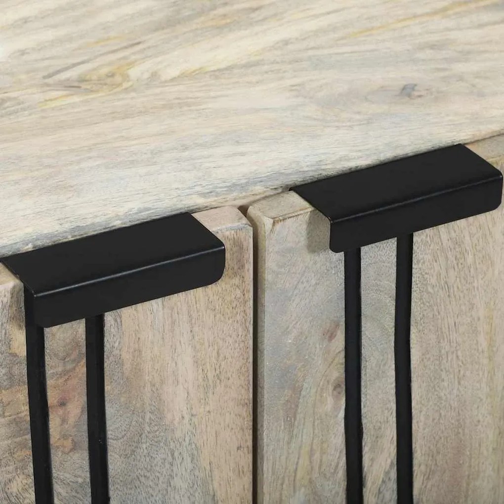 vidaXL Πλαϊνό γραφείο Λευκό 60 x 33,5 x 75 εκ. Στερεό ξύλο μάνγκο