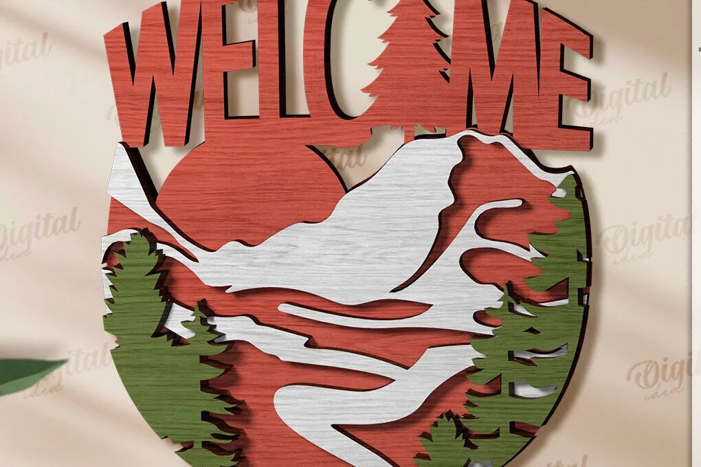 Σετ των 2 Intra απο ξύλο plywood 3mm-4mm πάχος 3D Κάμπινγκ Ταξιδιωτική Διακόσμηση Τοίχων Δίασταση 30x20 cm INTRAFABR-120643277