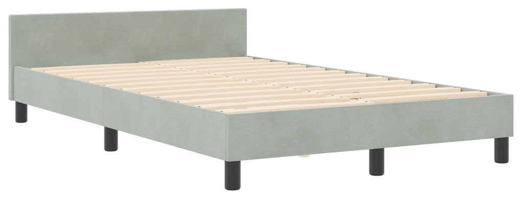 vidaXL Κρεβάτι Φωτεινό Γκρι 120x200 cm Βελούδο