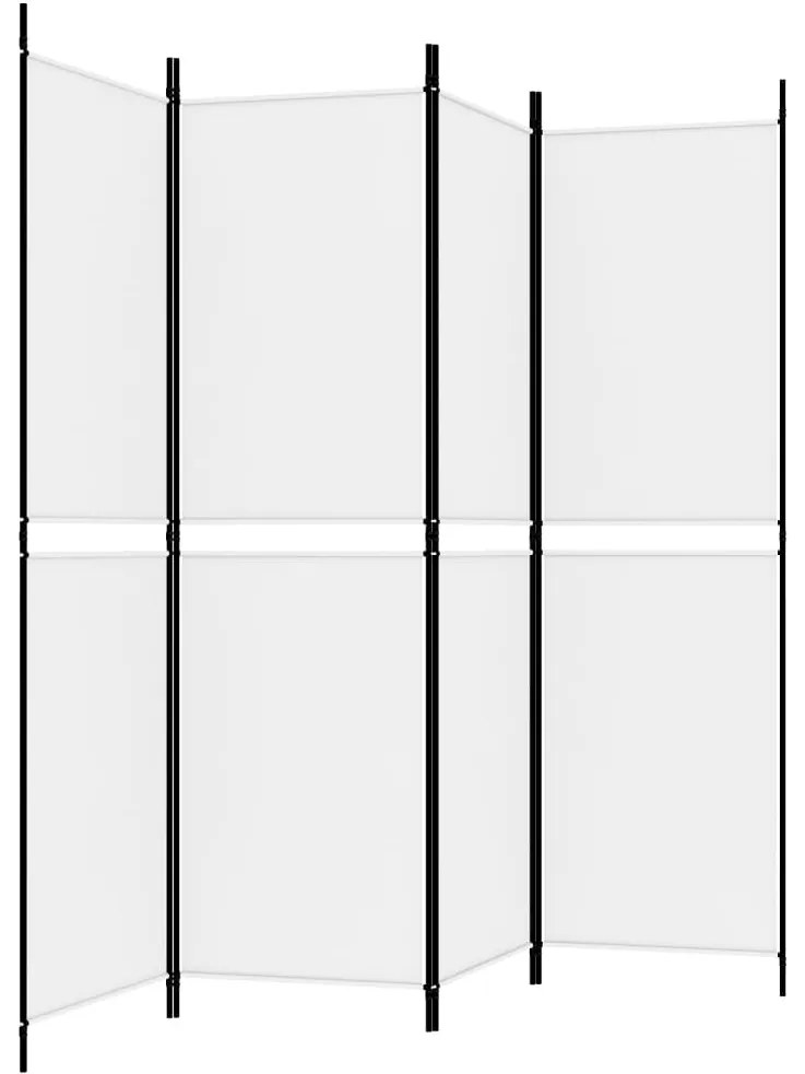 vidaXL Διαχωριστικό Δωματίου με 4 Πάνελ Λευκό 200x180 εκ. από Ύφασμα