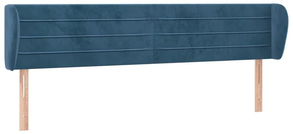 Κεφαλάρι με Πτερύγια Σκούρο Μπλε 183x23x78/88 εκ. Βελούδινο - Μπλε
