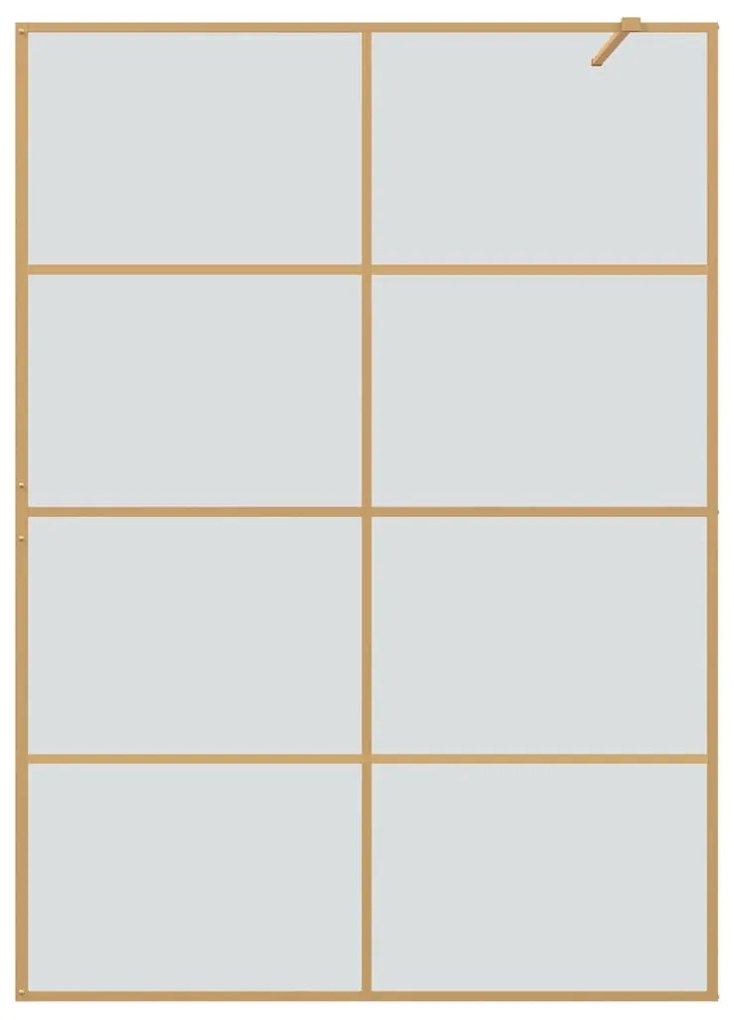 vidaXL Τοίχος Ντους Walk-in Χρυσό 140 x 195 cm σκληρυμένο γυαλί