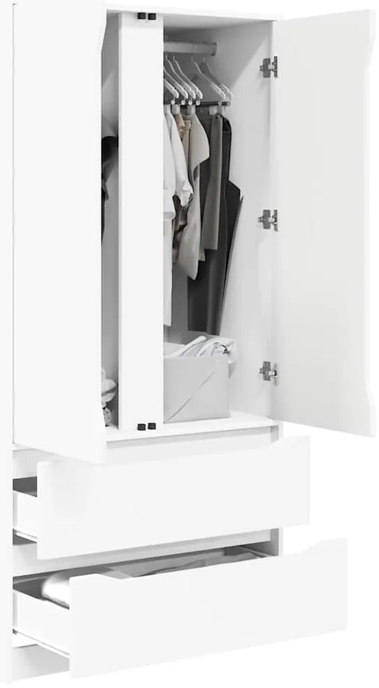 vidaXL Ντουλάπι Μπάνιου Λευκό 79,5 x 49 x 156 εκ Επεξεργασμένο ξύλο