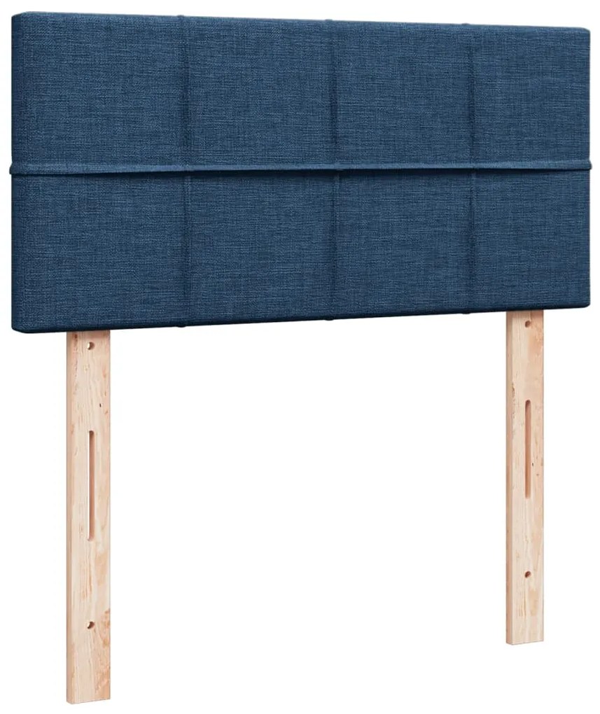 vidaXL Κρεβάτι Boxspring με Στρώμα Μπλε 80x200 εκ. Υφασμάτινο